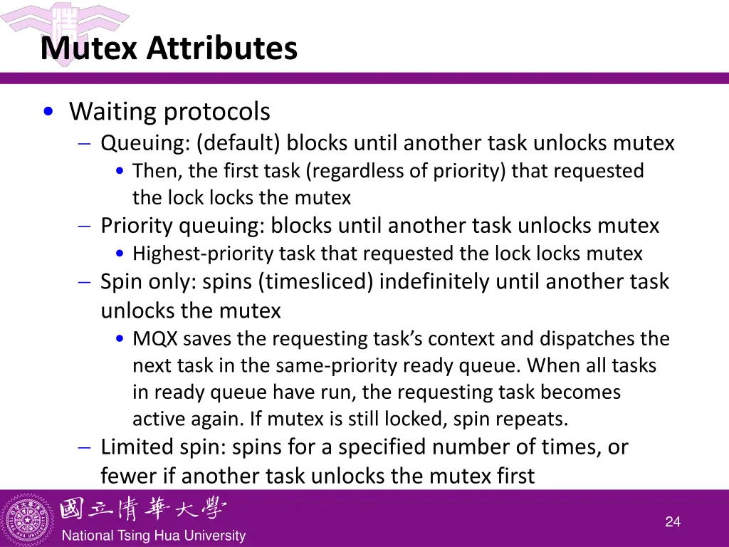 mutex attributes