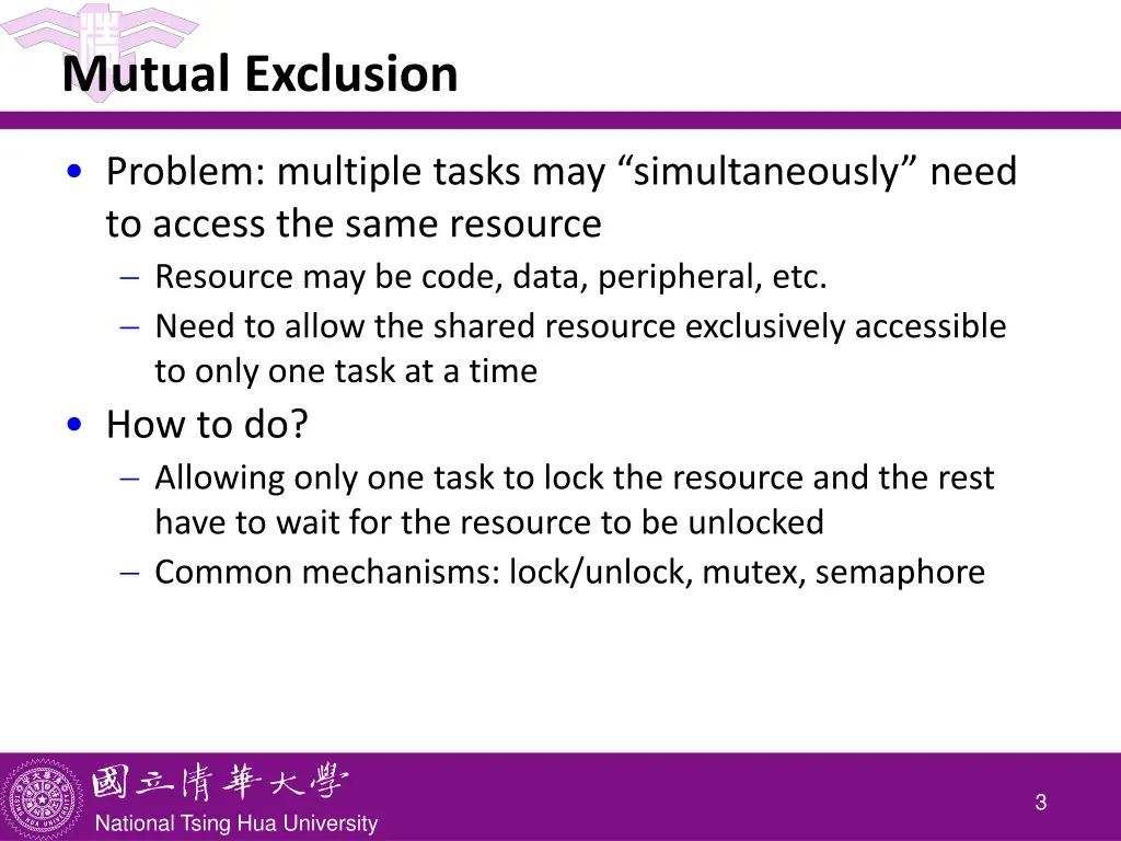 mutual exclusion