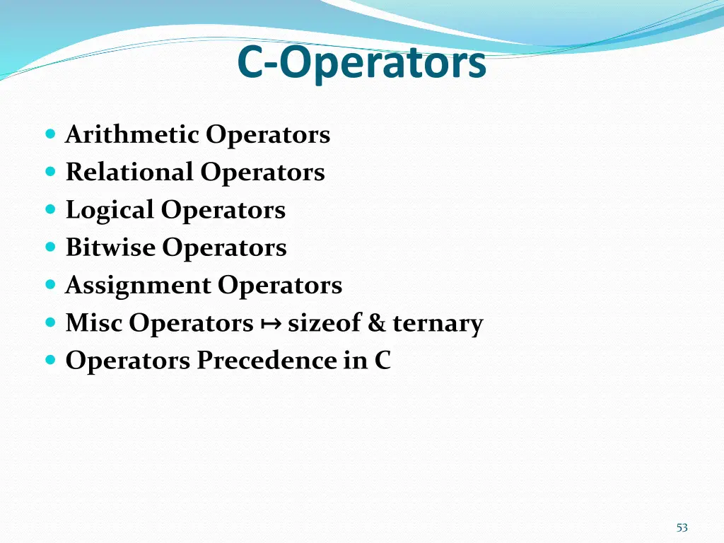 c operators
