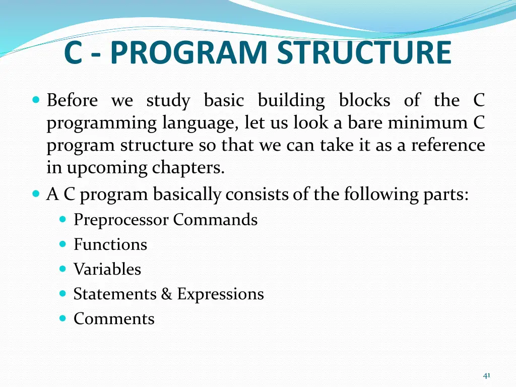 c program structure