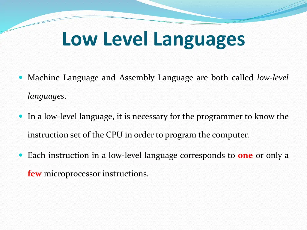 low level languages