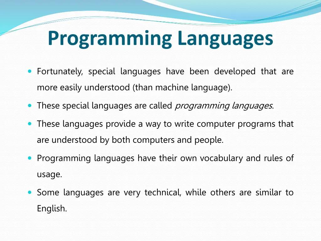 programming languages
