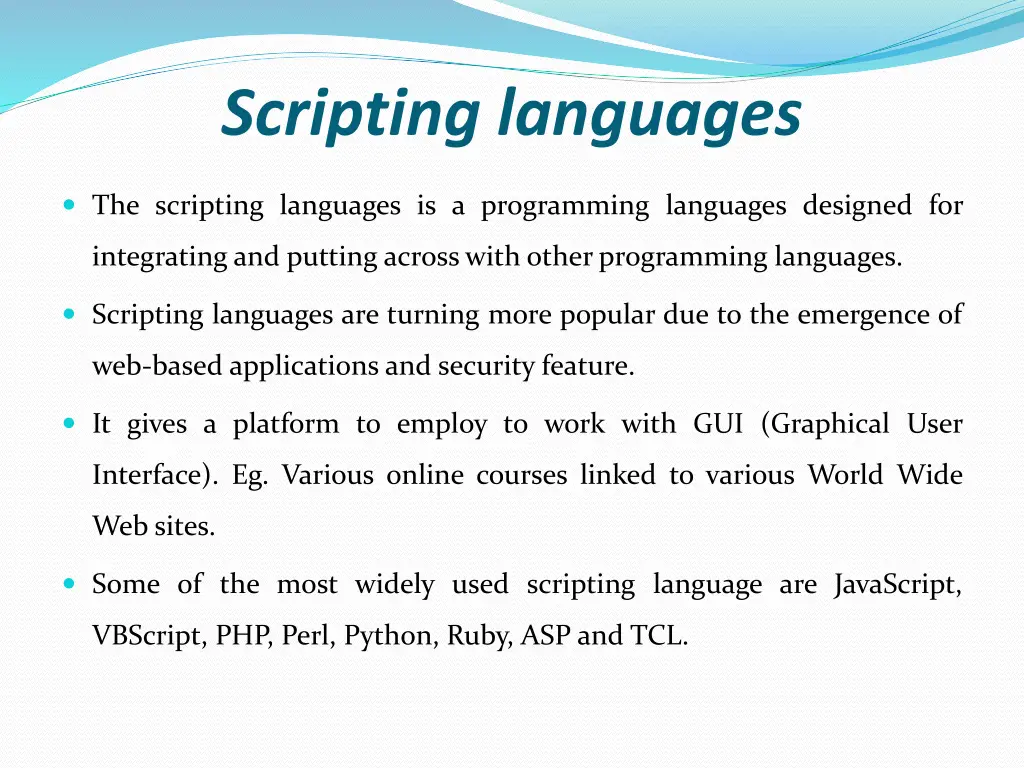 scripting languages