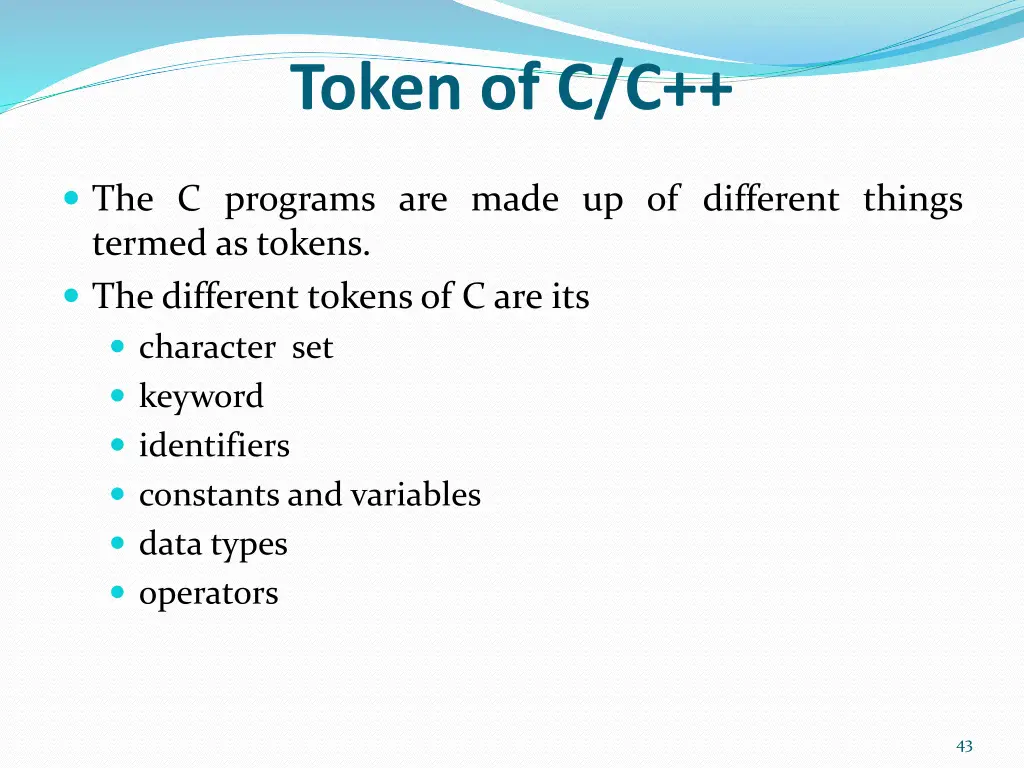 token of c c