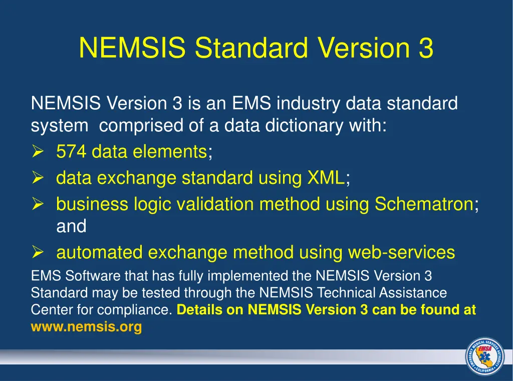 nemsis standard version 3