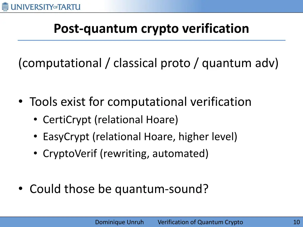 post quantum crypto verification