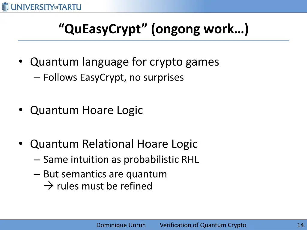 queasycrypt ongong work