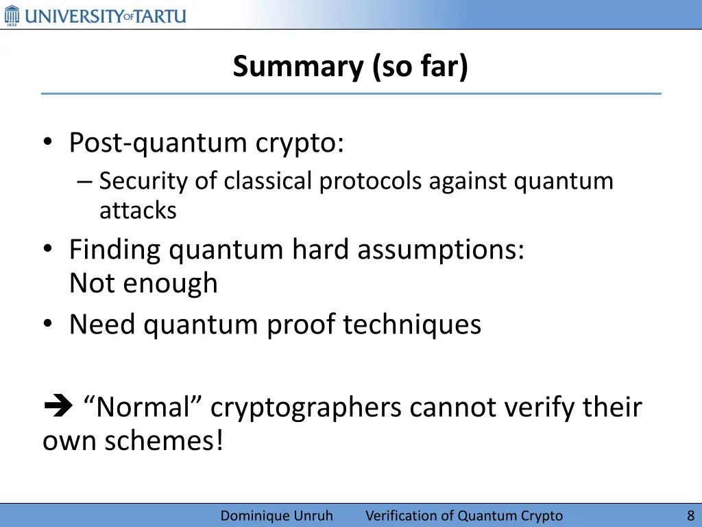 summary so far