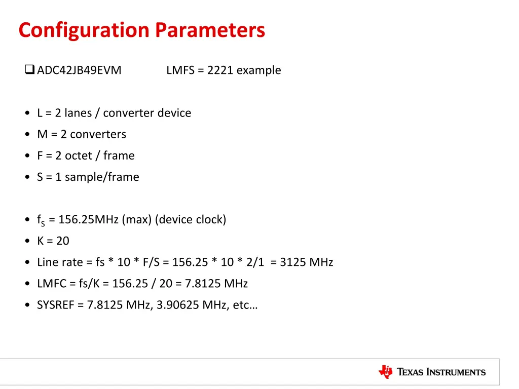 configuration parameters 1
