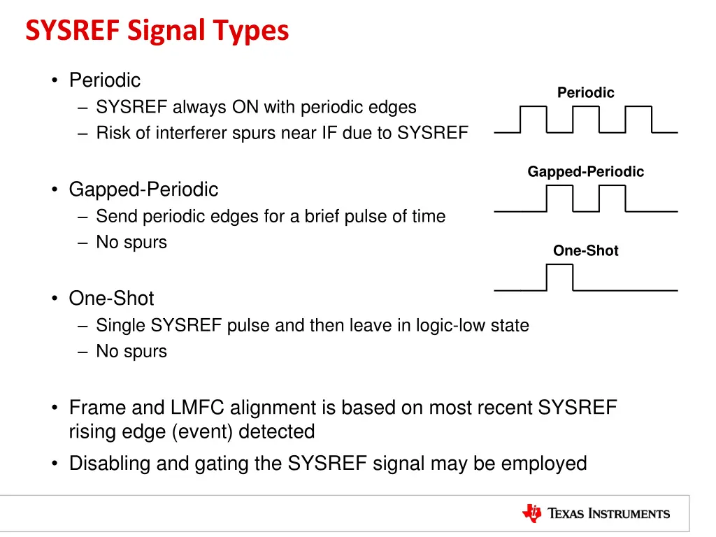 sysref signal types
