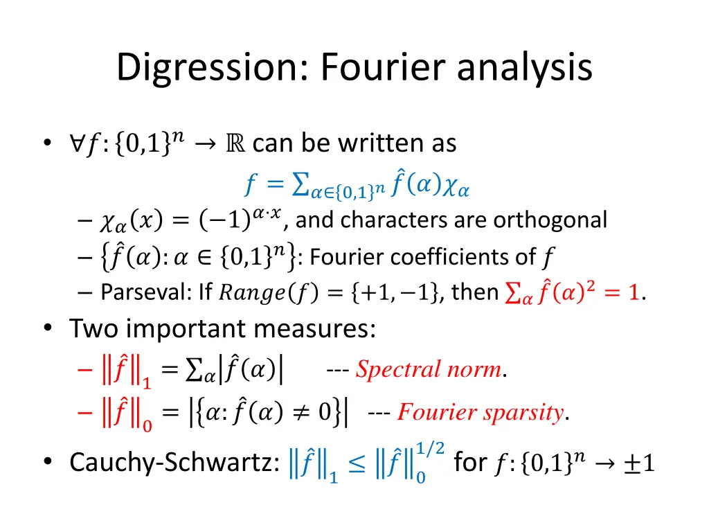 digression fourier analysis
