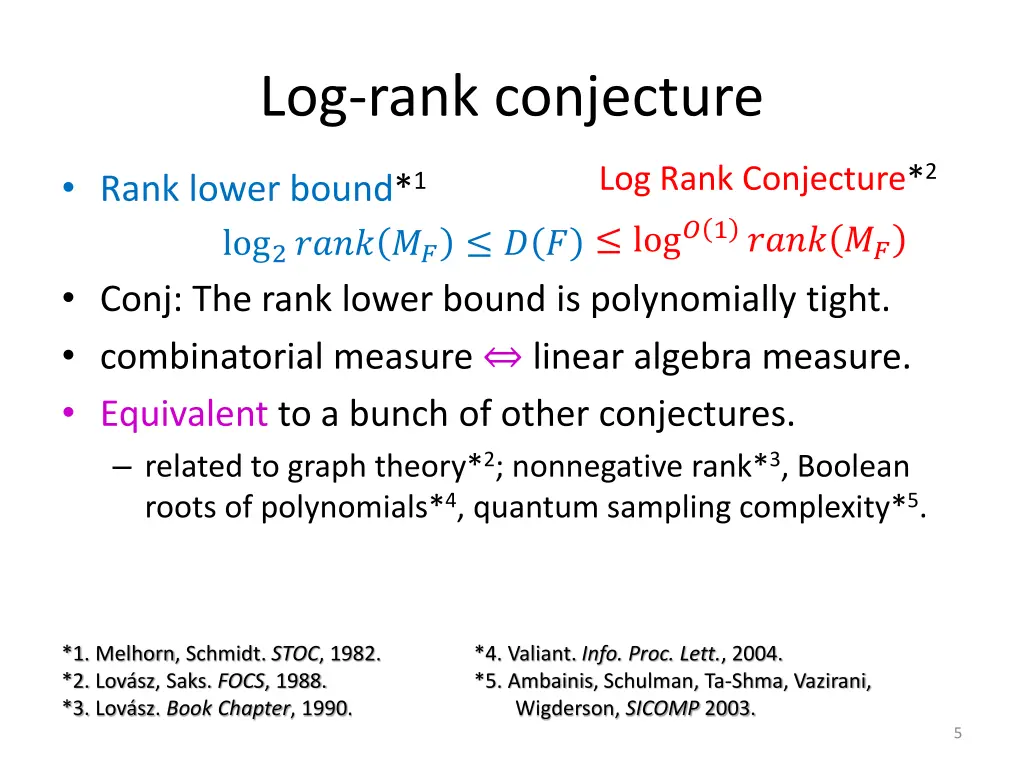 log rank conjecture