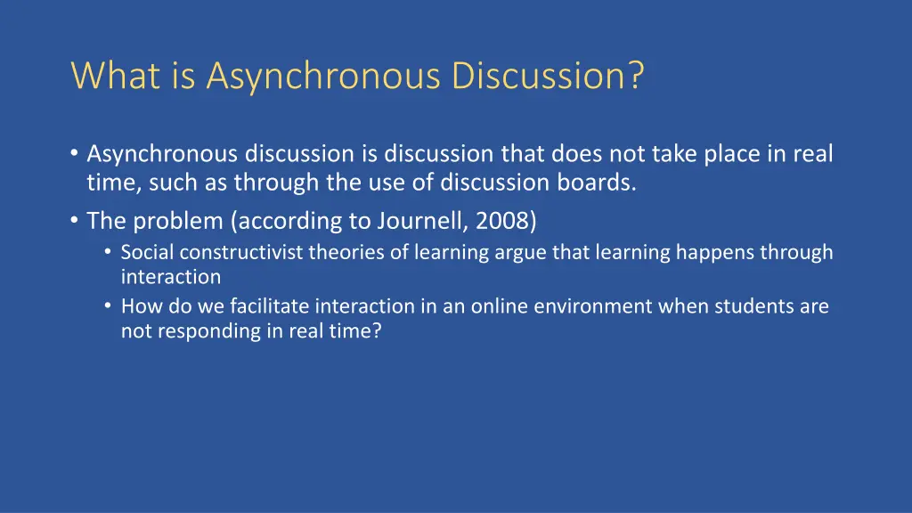 what is asynchronous discussion