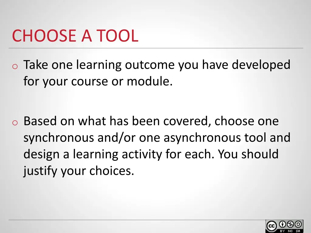 choose a tool