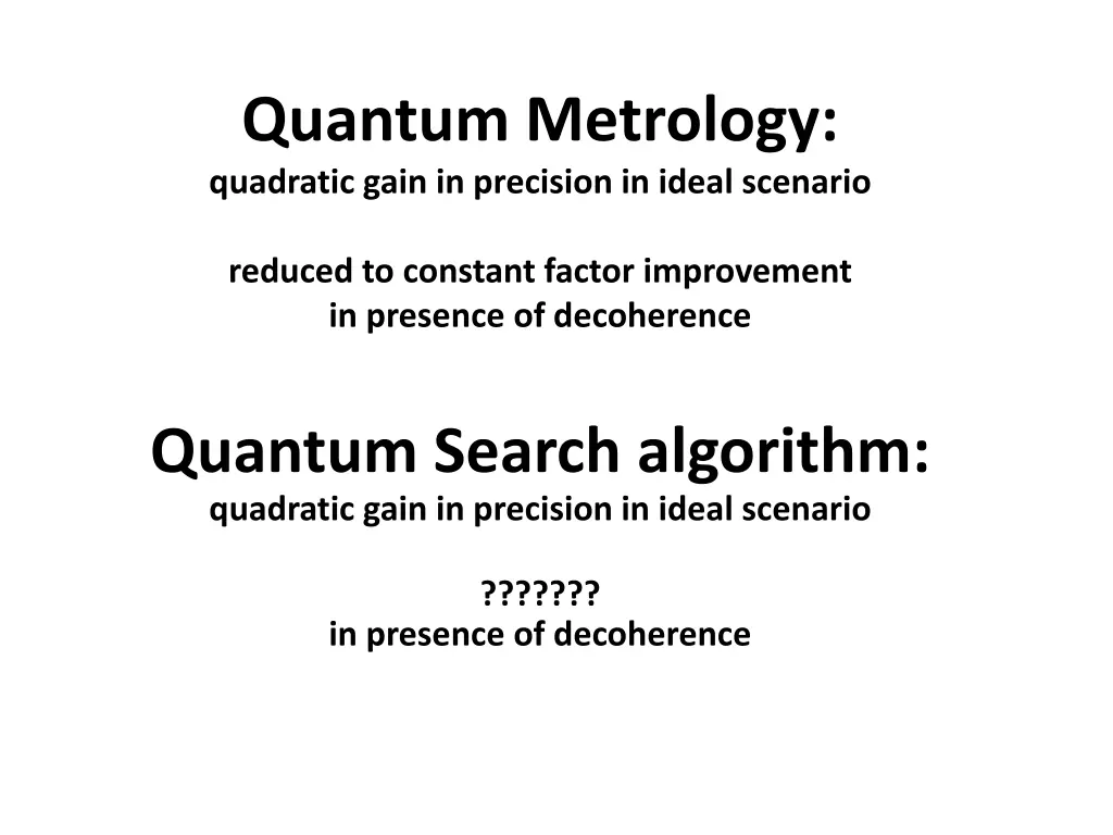 quantum metrology quadratic gain in precision