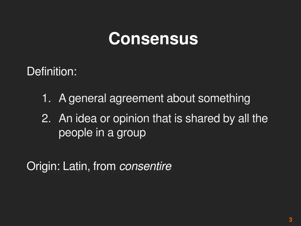 consensus