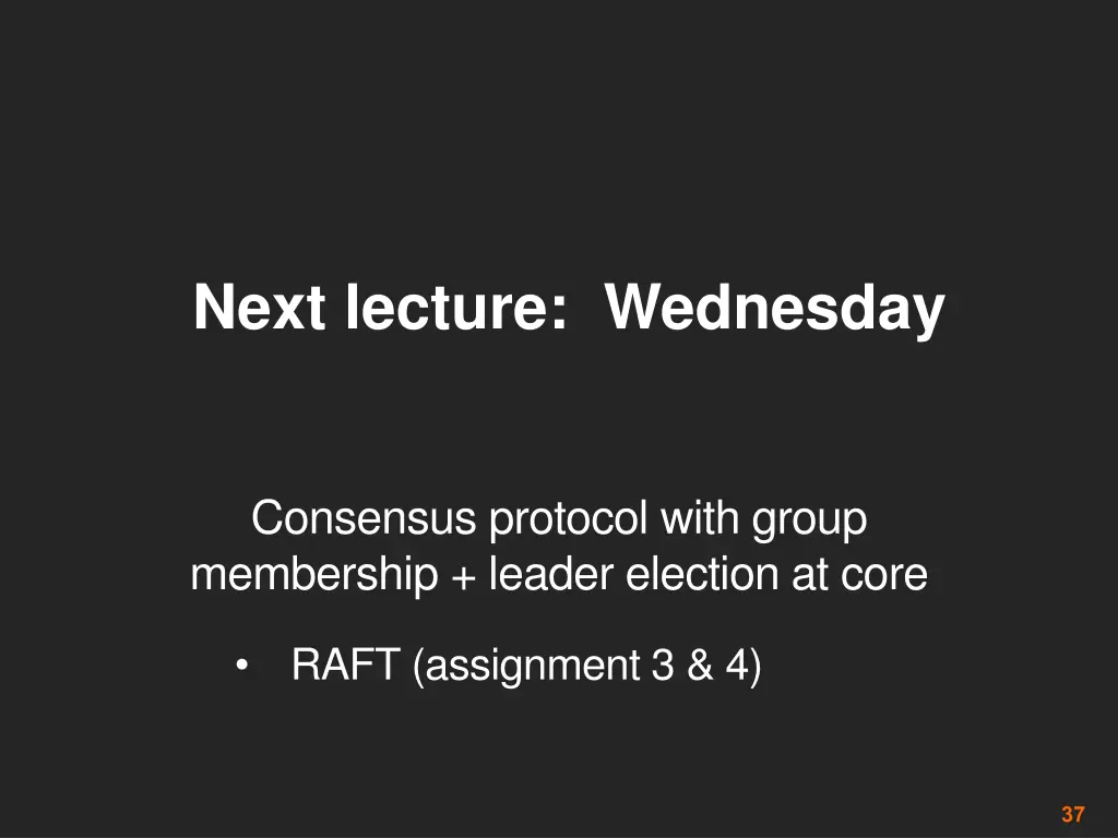 next lecture wednesday