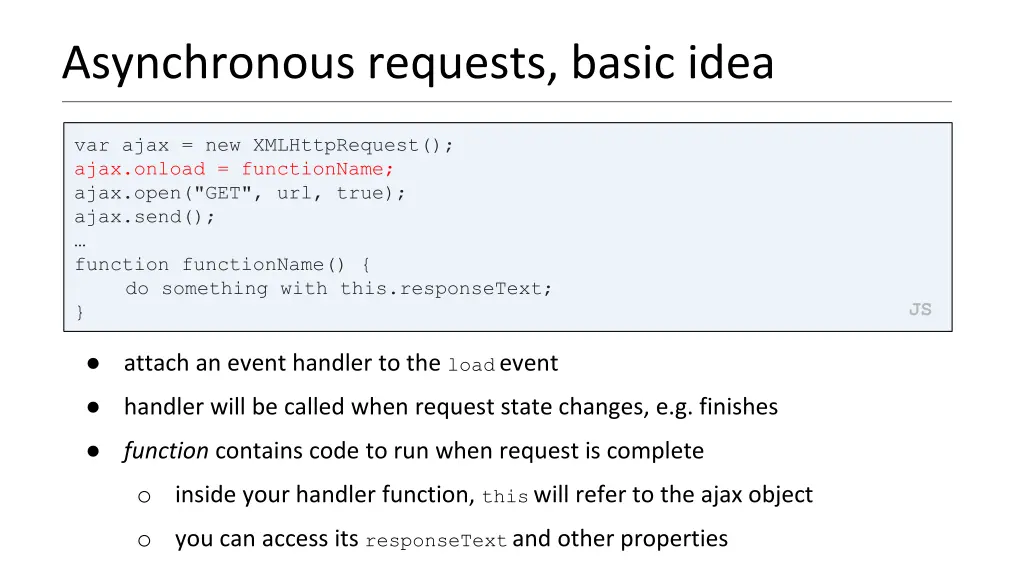 asynchronous requests basic idea