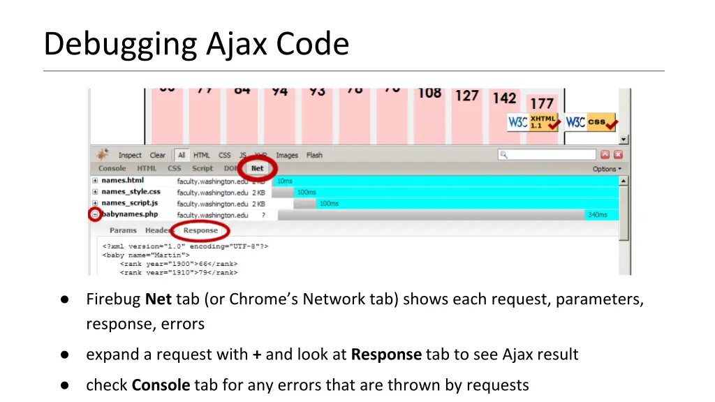 debugging ajax code
