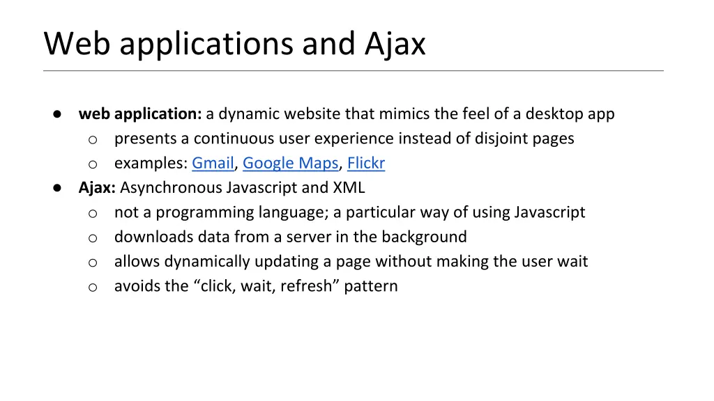 web applications and ajax