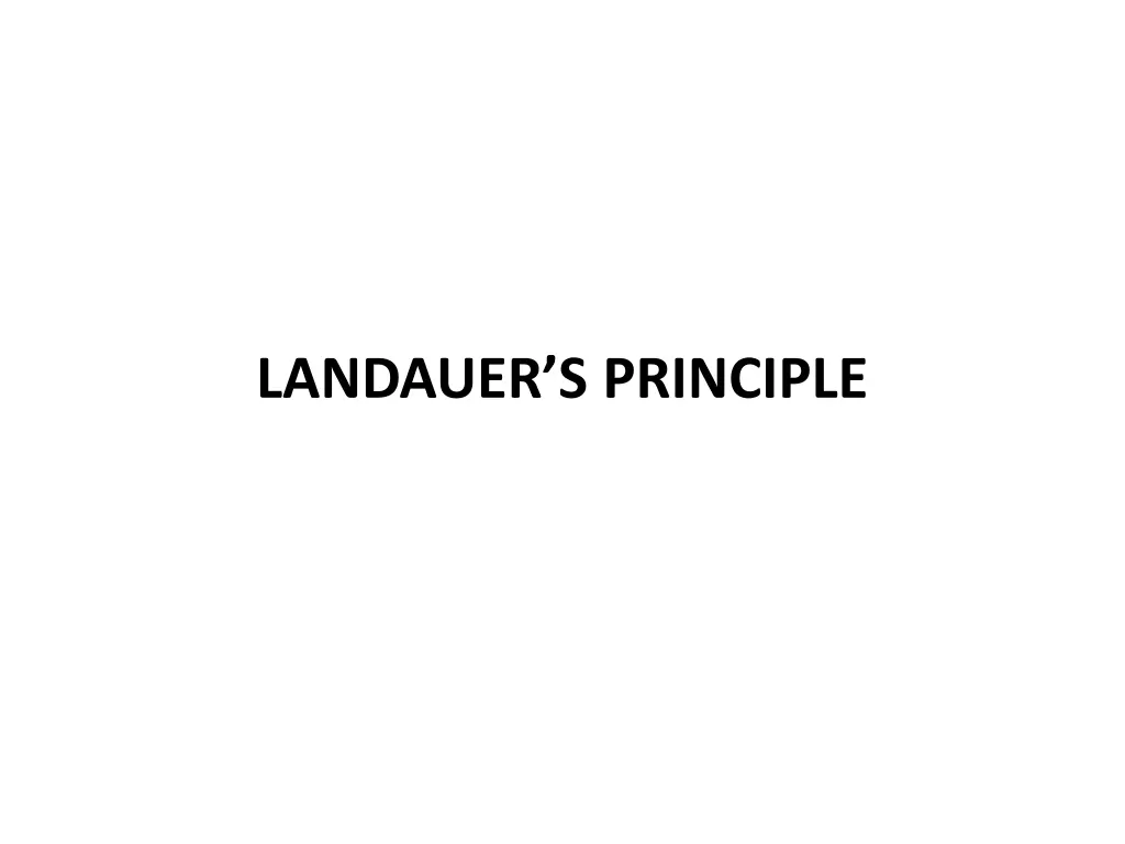 landauer s principle