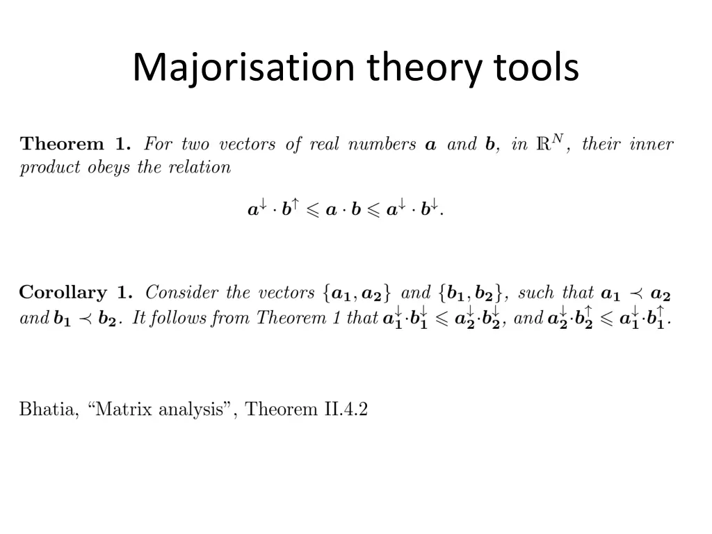 majorisation theory tools