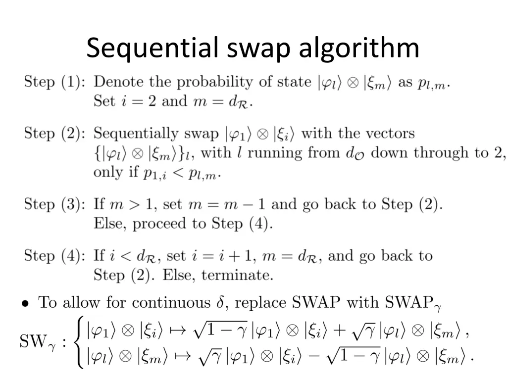 sequential swap algorithm