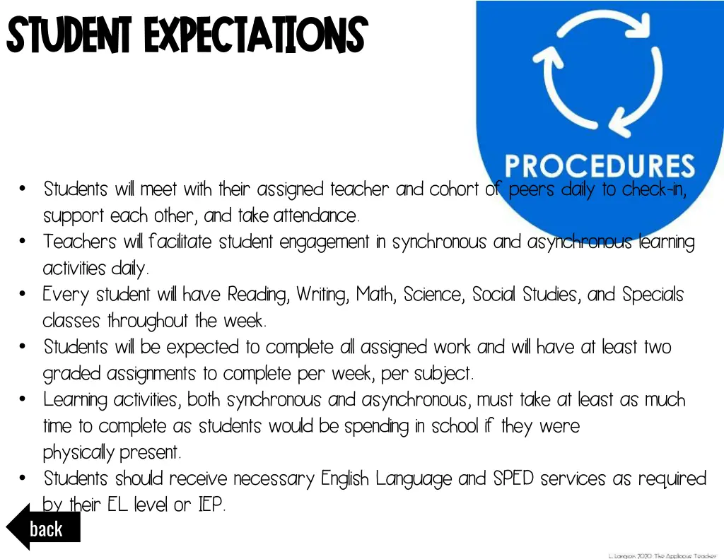 student expectations student expectations