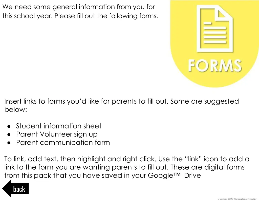we need some general information from