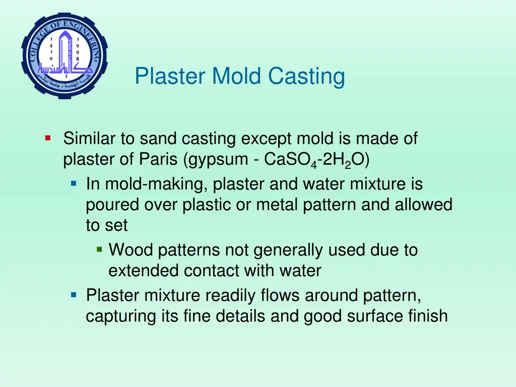 plaster mold casting
