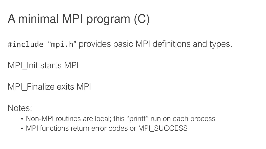 a minimal mpi program c 1