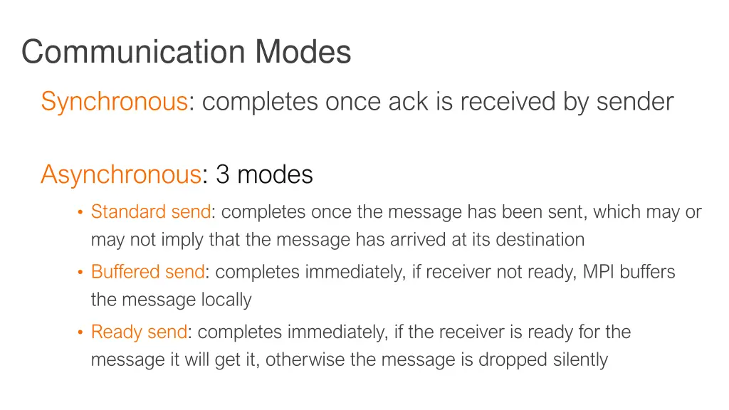 communication modes