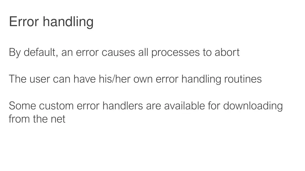 error handling