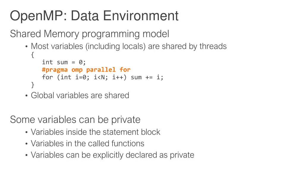 openmp data environment shared memory programming