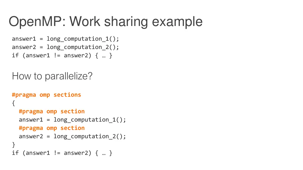 openmp work sharing example 1
