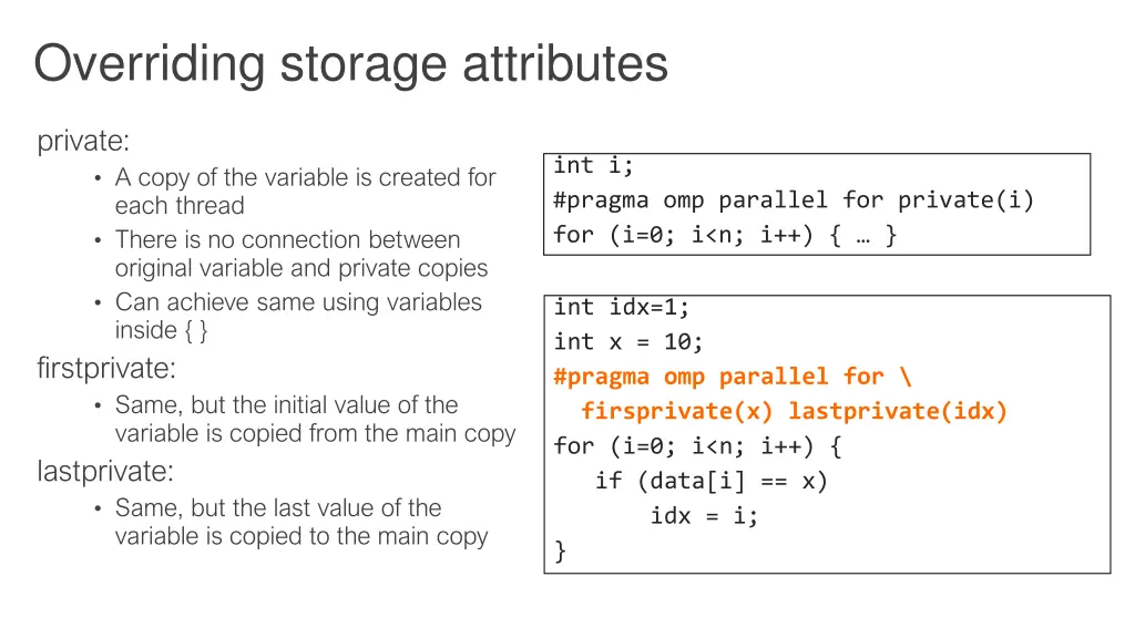 overriding storage attributes