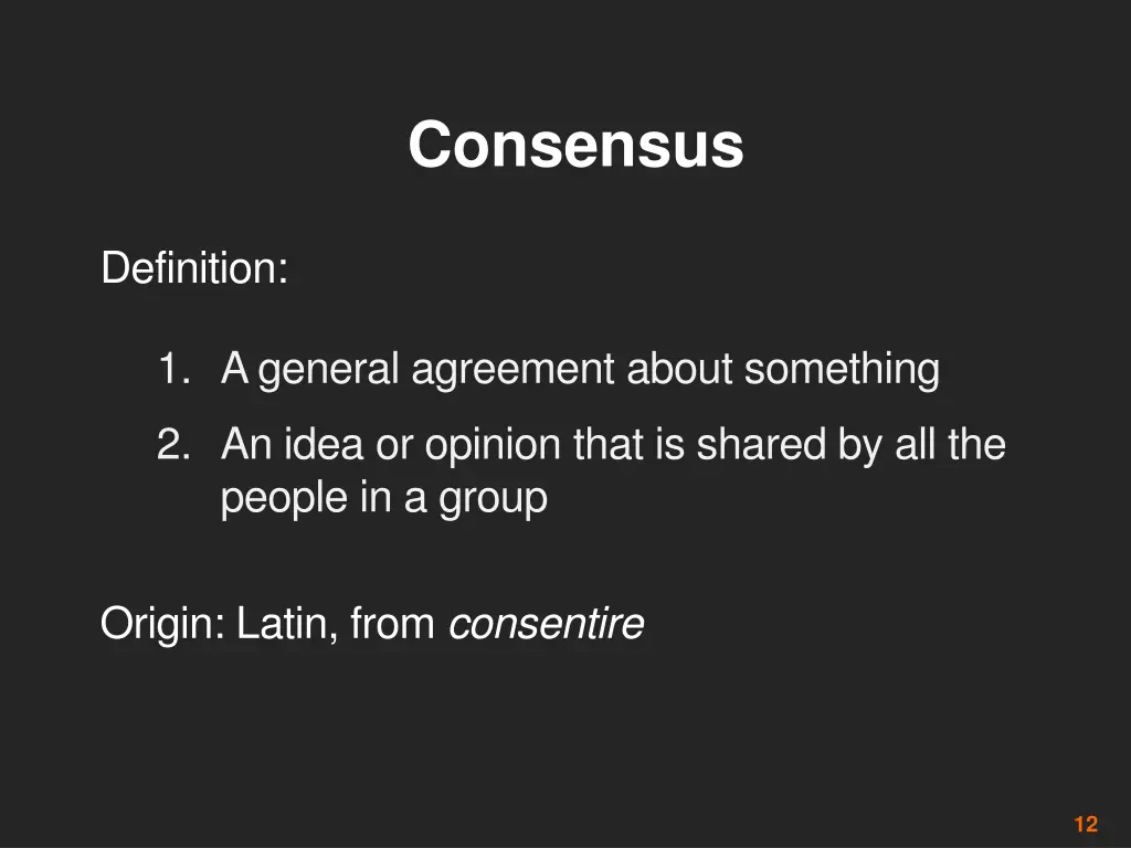 consensus
