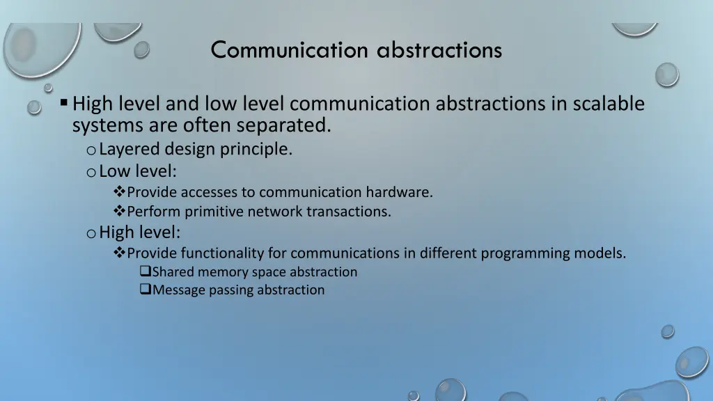 communication abstractions