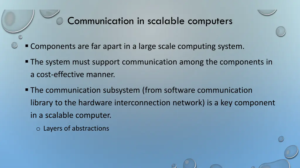 communication in scalable computers