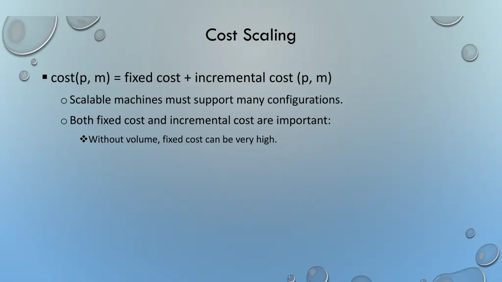 cost scaling