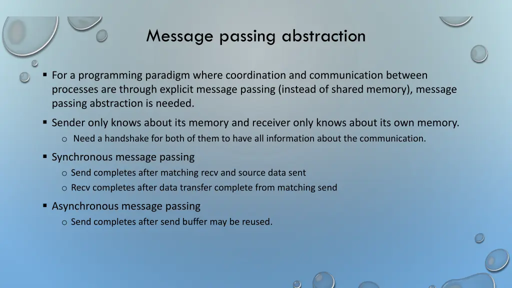 message passing abstraction