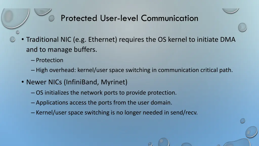 protected user level communication