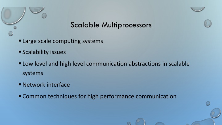 scalable multiprocessors