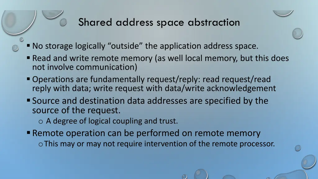 shared address space abstraction