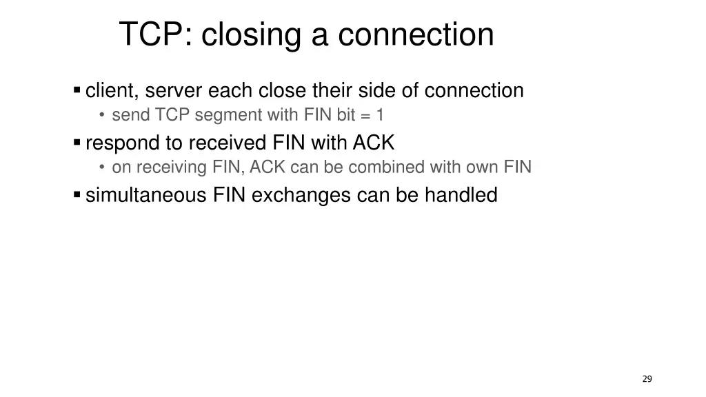 tcp closing a connection