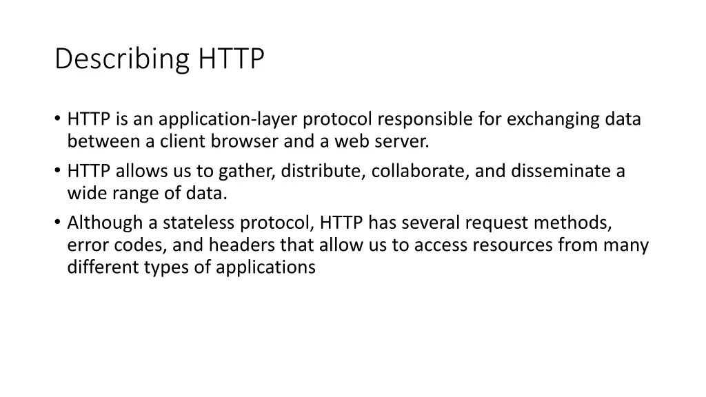 describing http