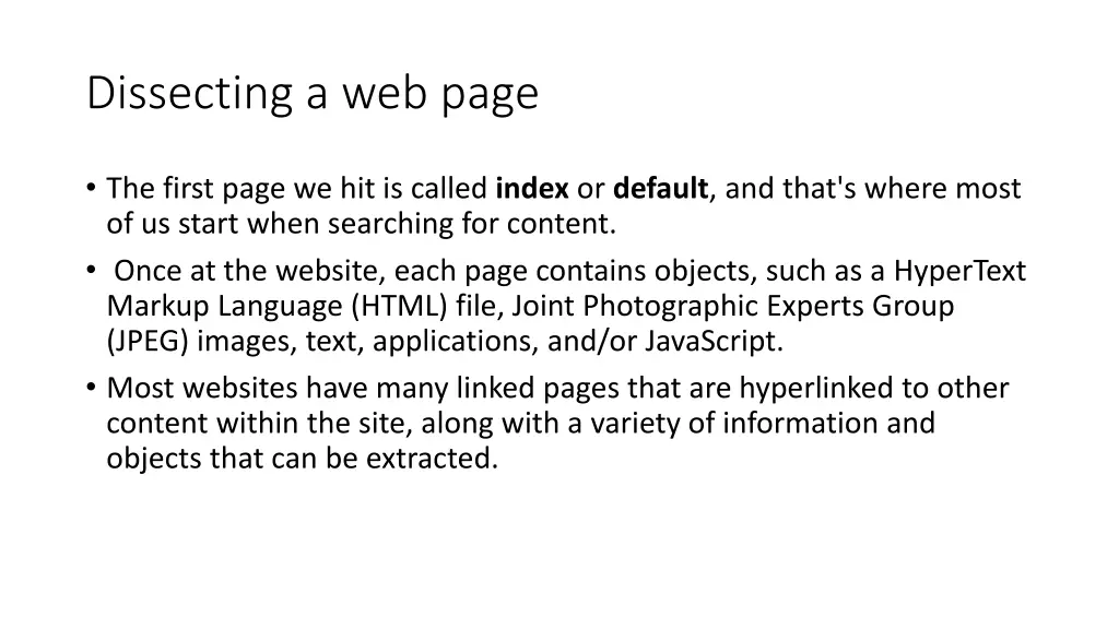 dissecting a web page 1