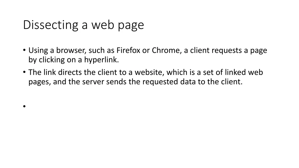 dissecting a web page