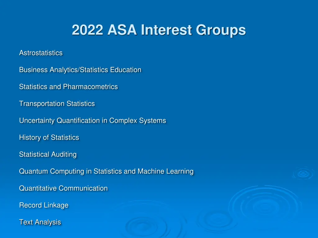 2022 asa interest groups