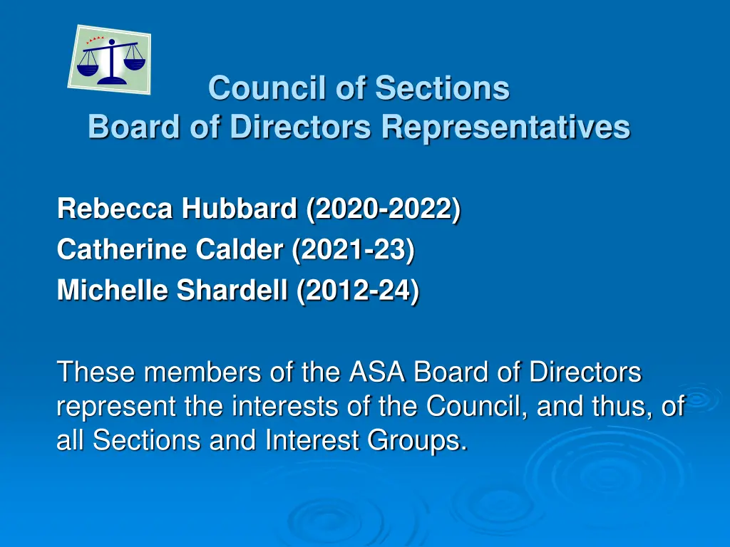 council of sections board of directors